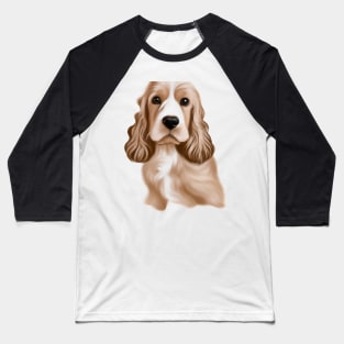 Cute English Cocker Spaniel Drawing Baseball T-Shirt